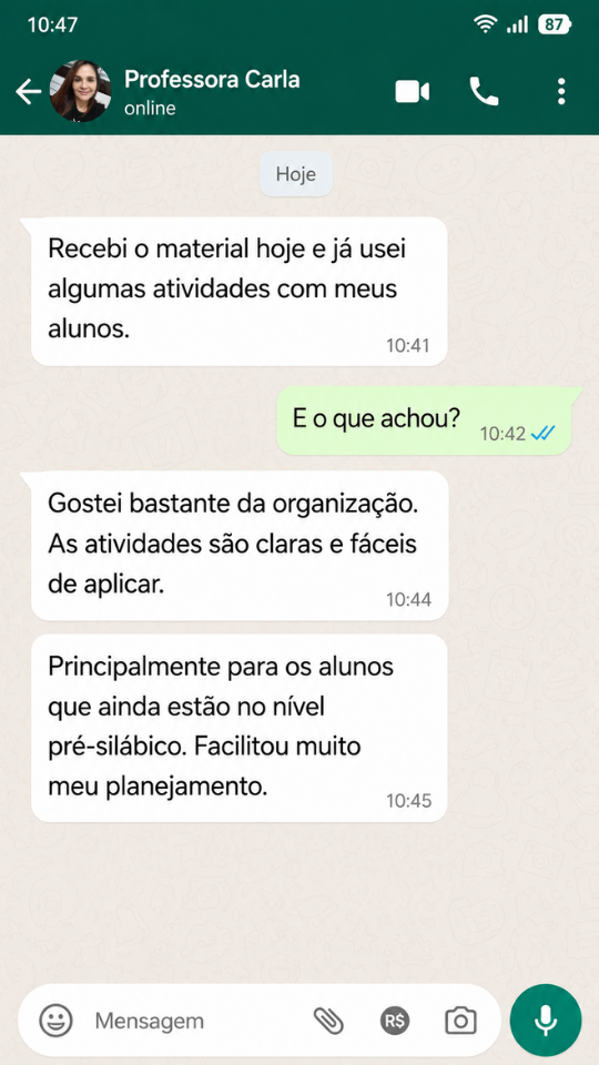 Depoimento de Professora Carla